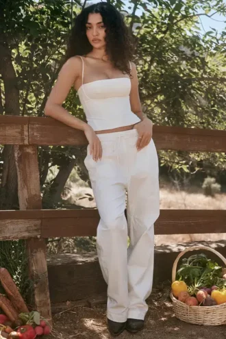 Pantalones cargo Luna blancos