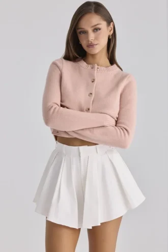 Pantalones Cortos acampanados de algodón blanco «Lumi»