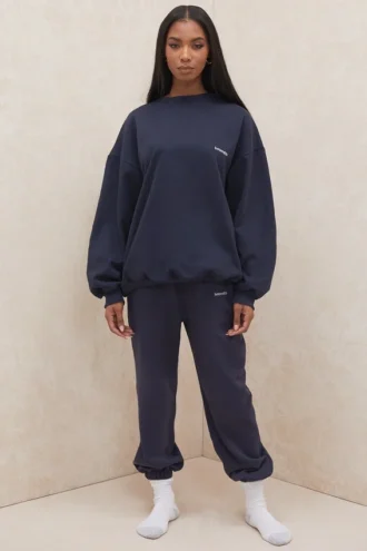 Pantalones de chándal con interior de felpa azul marino