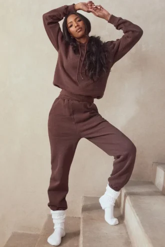 Pantalones de chándal Sky Chocolate con interior de felpa