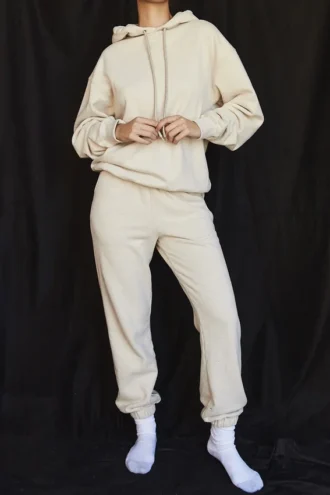 Pantalones de chándal Sky Oatmeal con interior de felpa