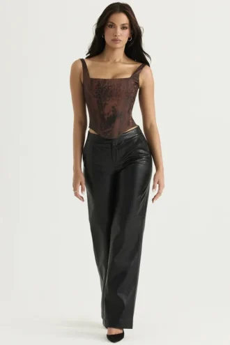 Pantalones de cuero vegano negro «Omaira»