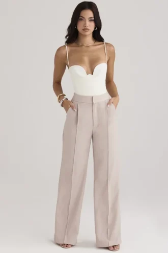 Pantalones holgados Alivia en color beige