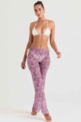 Pantalones Keala Violet con corte floral