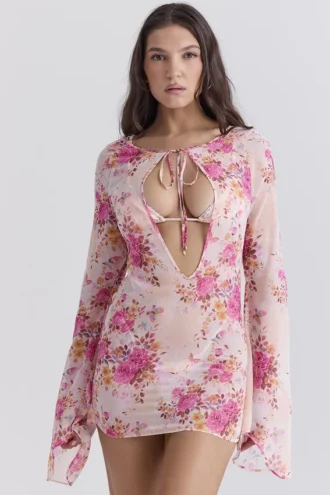 Pareo con estampado floral «Oceana»