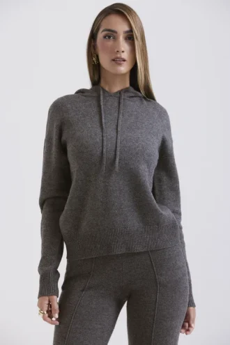 Sudadera con capucha Jionni en mezcla de cachemira color carbón