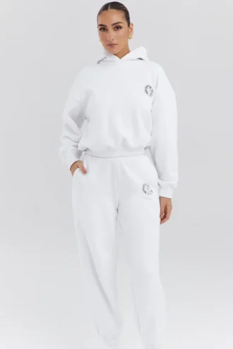 Sudadera con capucha Muse de algodón blanco con forro polar