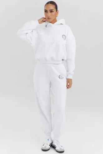 Sudadera con capucha Muse de algodón blanco con forro polar