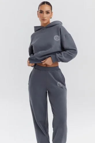 Sudadera con capucha Muse Slate de algodón con forro polar
