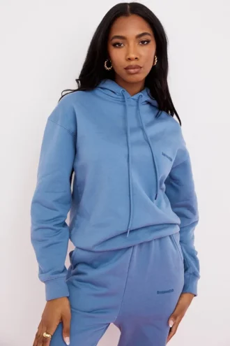 Sudadera con capucha oversize Halo Azure con forro polar de algodón