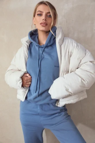 Sudadera con capucha oversize Halo Azure con forro polar de algodón