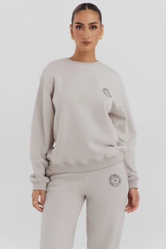 Sudadera de cuello redondo con forro polar de algodón Haze Cloud