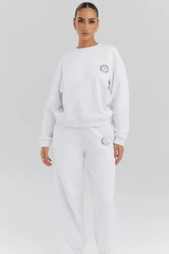 Sudadera de cuello redondo Haze White