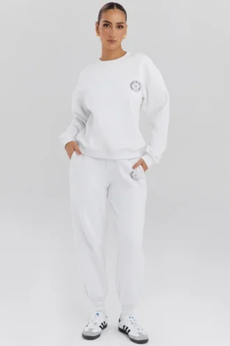 Sudadera de cuello redondo Haze White