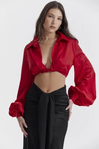 Tops blusón de seda «Laraine Cherry»