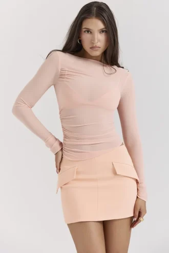 Tops de manga larga fruncidos con sujetador «Floria Sorbet»