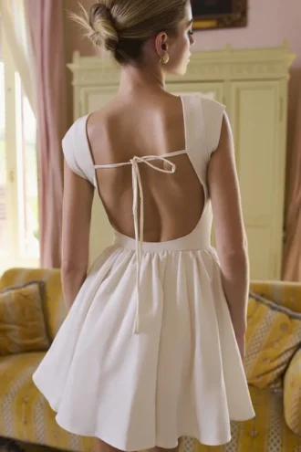 Vestido blanco con espalda abierta Enchant