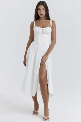 Vestido bustier blanco Carmen de Verano