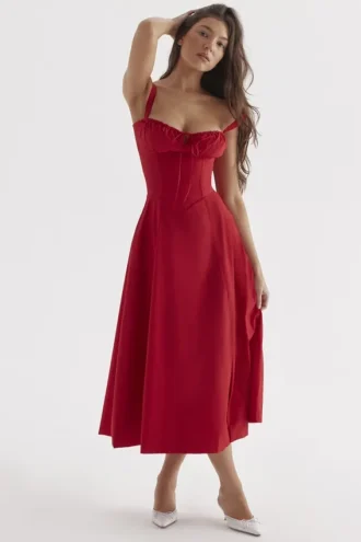 Vestido bustier Carmen Red Rose Vestidos de Verano