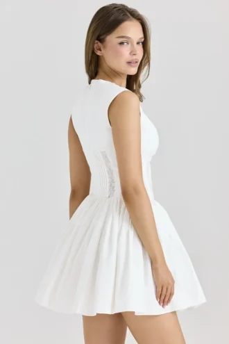 Vestido «Carmel» de algodón elástico blanco