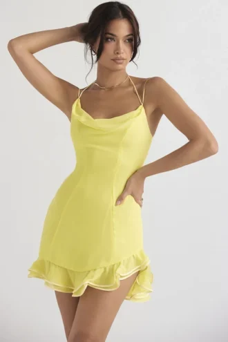 Vestido con volantes «Rossella» en color ranúnculo