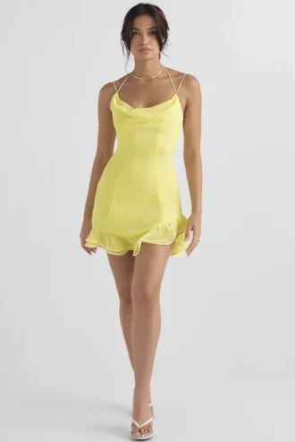 Vestido con volantes «Rossella» en color ranúnculo