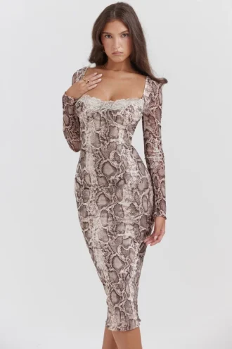 Vestido corsé con estampado de serpiente «Seraphina»