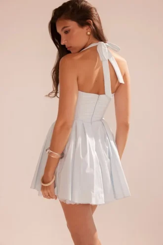 Vestido de algodón con cuello halter «Harriet Bluebell»