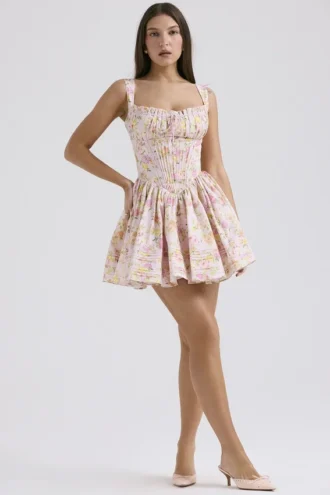 Vestido de algodón con estampado Pink Meadow «Natassia»