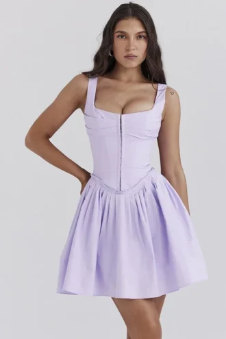 Vestido de algodón plisado «Cupid Orchid»