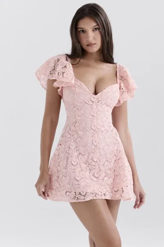 Vestido de encaje floral «Verity Perfectly Pink»