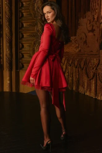 Vestido de tul con lazo desmontable «Nina Holly Red»