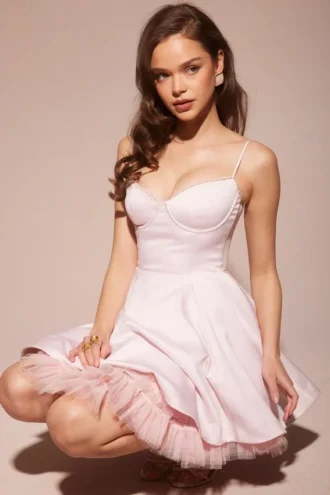 Vestido de tul rosa «Ballerina» de Minimoiselle