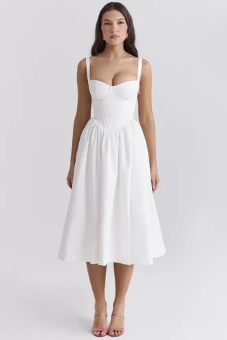 Vestido de Verano con corsé blanco «Kelly»