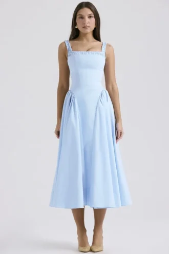 Vestido de Verano de algodón azul italiano «Dorothy»