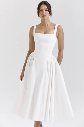 Vestido de Verano de algodón blanco «Dorothy»