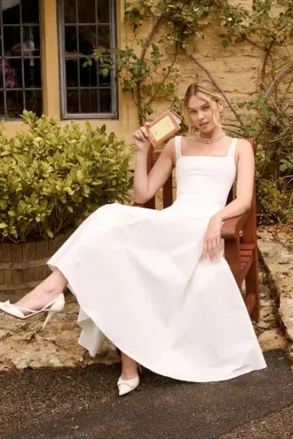 Vestido de Verano de algodón blanco «Dorothy»
