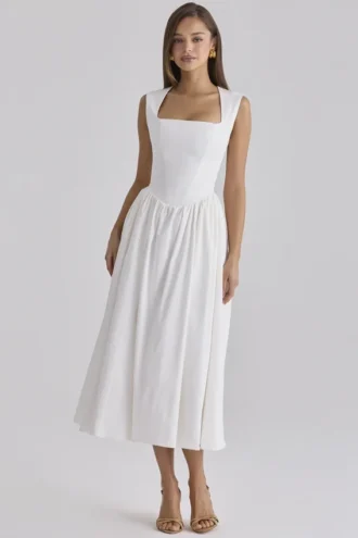Vestido de Verano de algodón blanco «Emmy»
