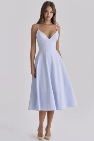 Vestido de Verano de algodón con cordones Millie Bluebell