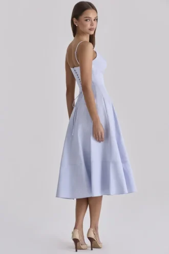 Vestido de Verano de algodón con cordones Millie Bluebell