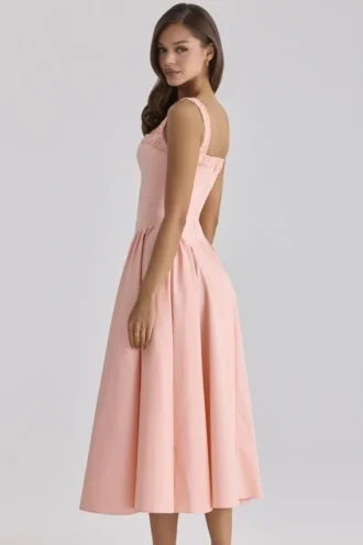 Vestido de Verano de algodón melocotón «Dorothy»