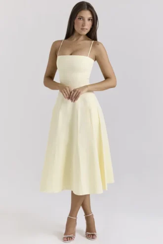 Vestido de Verano de corte A de algodón elástico Dolly Lemon