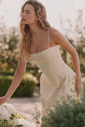 Vestido de Verano de corte A de algodón elástico Dolly Lemon