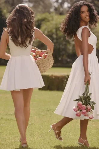 Vestido de Verano de sarga blanco Cindy