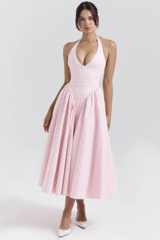 Vestido de Verano halter de cuadros vichy Marilyn Strawberry Shortcake