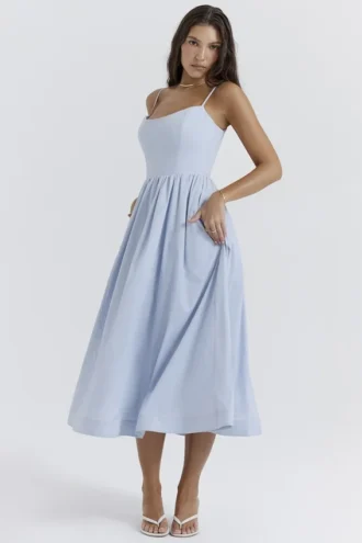 Vestido de Verano tipo corsé azul claro Lolita