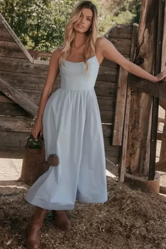 Vestido de Verano tipo corsé azul claro Lolita