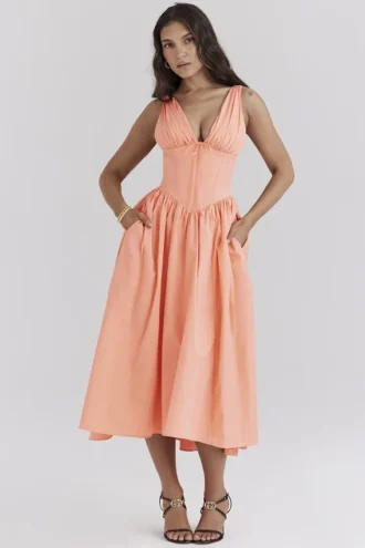 Vestido de Verano tipo corsé de algodón Emmelina Sorbet