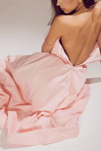 Vestido de Verano tipo corsé de algodón rosa Lolita