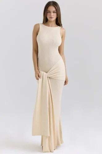 Vestido largo Akaia Champagne Waterfall